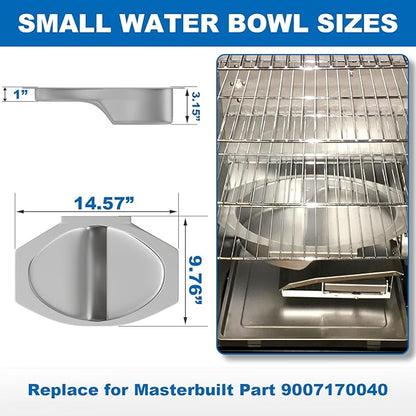 Small Water Bowl for Masterbuilt 30-inch Digital Electric Vertical BBQ Smoker, Water Pan Replacement for Masterbuilt 9007170040 Parts