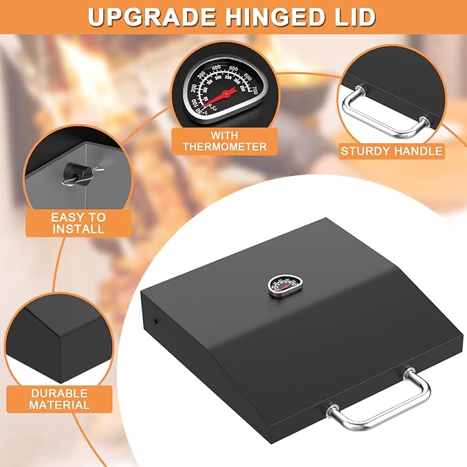 Griddle Lid for Blackstone 17" Grill Hood 1832 Adventure Ready Tabletop Griddle w/handle, Accessories for Blackstone 1832 1971 17 inch Hinged Lid (before YRS 2021), Updated Black Stone 17" Hard Cover