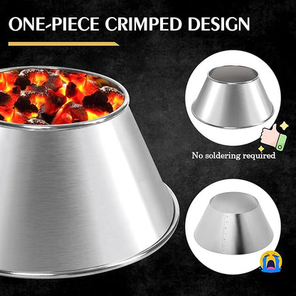 BBQ Whirlpool for Weber Kettle 22" Grills, 304 Stainless Steel One-Piece Whirlpool Without Welding for Weber Kettle WSM Smoker Grill fit Kamado Joe,Big Joe,Charcoal Grill Parts for L/XL Big Green Egg