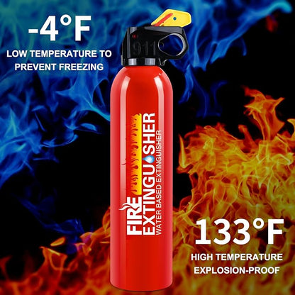 Fire Extinguisher for Home - 2pack Car Fire Extinguisher with Wall Mount, Small A B C K Fire Extinguisher, Water-Based Fire Extinguishers for Car/House/Kitchen/Truck/Marine/Boat/Vehicle/utv/rv