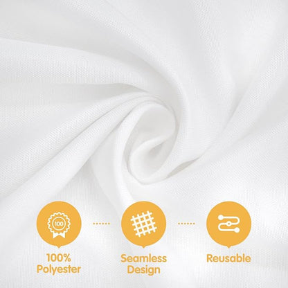 BRILLMAX 8 Pack White Tablecloths 60x102 Inch for 6ft Rectangle Tables | 150 GSM Polyester Fabric, 15" Standard Drop, Water, Stain & Wrinkle Resistant Cloth Cover for Wedding Reception Banquet Party