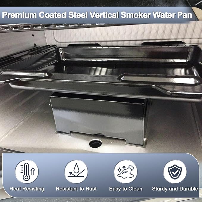 Water Pan for Pit Boss 3 Series Vertical Smoker, Replaces PBV3P1-13 | Measures 12.6 x 14.3 inches and helps maintain moisture while catching drippings during low-and-slow smoking