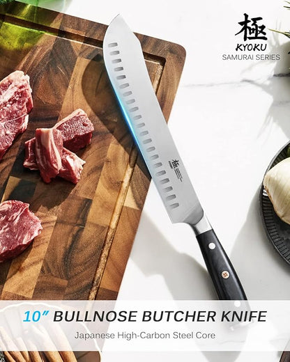 KYOKU Samurai Series Knife Japanese Style1 (Bullnose Butcher Knife, 10")