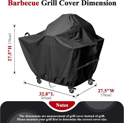 Outdoor Dining Grill Cart Cover - 34" D x 29" W x 29" H, 600D Grill Cart Cover for Glacenox, Heavy Duty Waterproof BBQ Food Prep Table Covers, Black