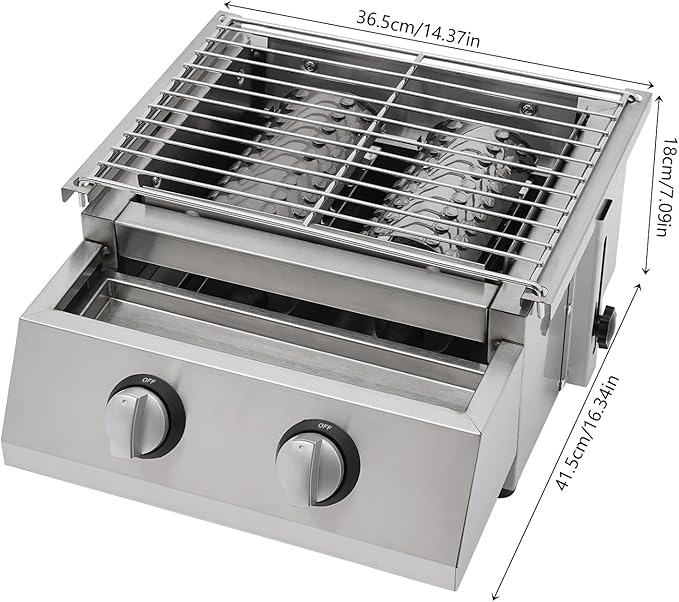 Propane Infrared Steak Grill, Portable LPG Gas Grill Outdoor Camping Gas Grill with Independent Ignition Design for for Camping Picnic