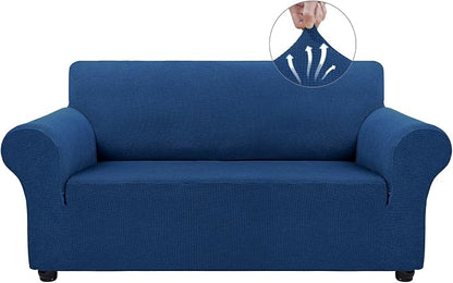 Asnomy Stretch Couch Covers Washable,loveseat Cover Slipcovers,Classic Blue | 1-Piece Sofa Cover(55"-78") loveseat cover Furniture Protector Soft Jacquard,Non-Slip Elastic Bottom for Dogs & Kids