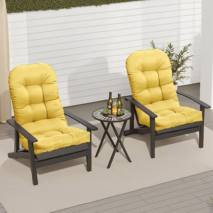 Adirondack Chair Seat Cushion for Outdoor Patio Wicker Porch Furniture | Waterproof cover with straps, PP cotton, high back thick seat pad for adirondack rocking chair lawn indoor outdoor 44x19x4