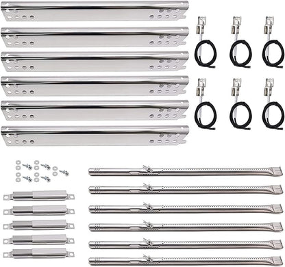 Yiming Grill Replacement Parts for Charbroil Advantage Series 6 Burner 463235815, 463240115, 463344015, 463433016 463343015 Models. Tube, Heat Plate, Carryover Tube and Igniter Kit.