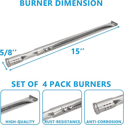 Grill Parts Kit, 2-Pack Cooking Grates, 4-Pack Heat Plates, 4-Pack Burners and Igniters for Expert Grill 4 Burner 720-0789 series, for Expert Grill Replacement Parts XG19-101-002-02, XG1136207123002