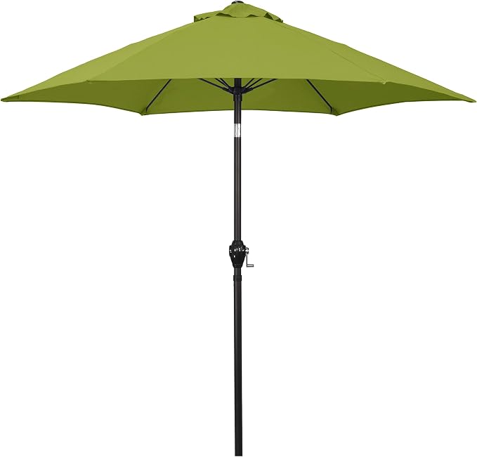 Sunline 7.5 ft Patio Umbrella with Crank & Push Button Tilt, Outdoor Market Umbrella with UV Protection & Wind Vent and Fiberglass Ribs, Metal Frame for Deck, Pool & Table, Lime