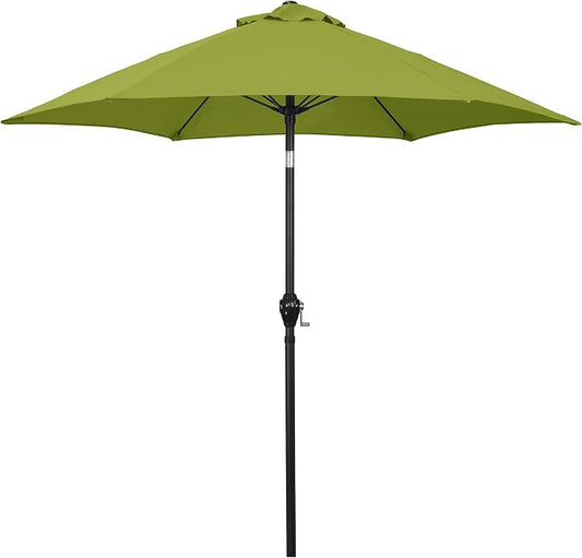 Sunline 7.5 ft Patio Umbrella with Crank & Push Button Tilt, Outdoor Market Umbrella with UV Protection & Wind Vent and Fiberglass Ribs, Metal Frame for Deck, Pool & Table, Lime