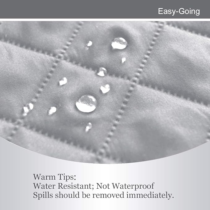 Easy-Going Chair Sofa Slipcover Reversible Sofa Cover Water Resistant Couch Cover Furniture Protector Cover with Elastic Straps for Pets Kids Children Dog Cat (Chair, Light Gray/Ivory) | Machine Washable Slipcover For Dogs, Water Resistant Furniture Ma...
