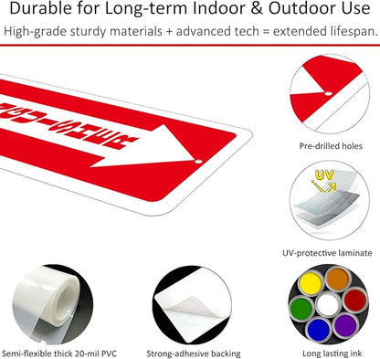 (4 Pack) Self-adhesive Fire Extinguisher Sign, 12" x 4" Durable Plastic Fire Extinguisher Sticker for Business and Home Use, Indoor, Outdoor, 20 Mil Thick PVC Safety Signs, Weather-resistant, No Fade, Easy to Install