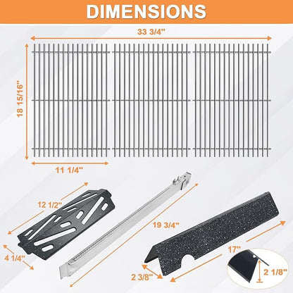 Genesis 2 GS4 Grill Parts for Weber 4 Burner Genesis II/II LX 400 SER Replacement Genesis 400 (2022 Y) Grill Accessories for Weber Grates 66089,Flavorizer Bars 66033,Heat Deflector 66041 &Burner 67490