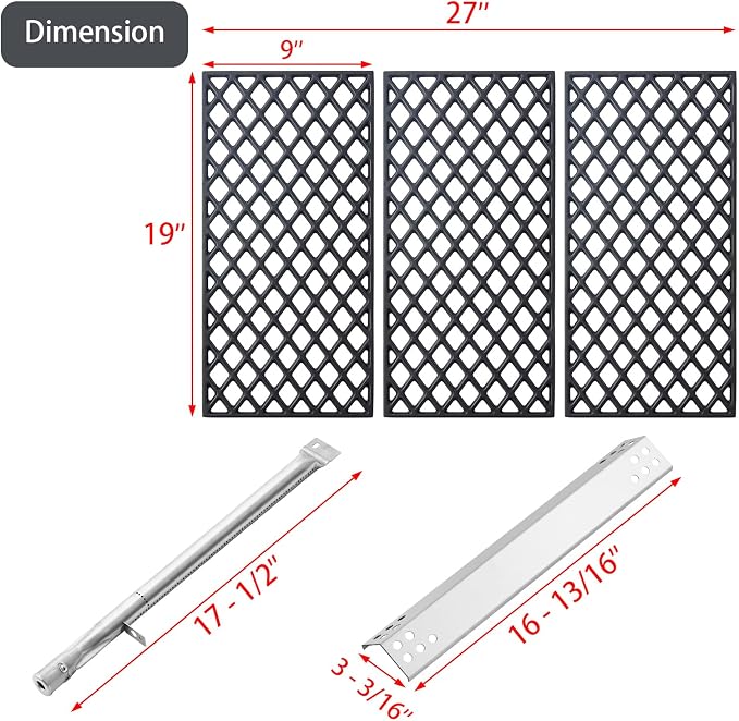 GR2210601-MM-00 Replacement Parts Grill Grates 614714 Flame Tamer 16261 Burner for Members Mark Grill Parts GR2210601-MM-00 09431 crossover Tube GR2210601-MM-00-2 Sam's Club GR2210601MM00 Heat Plates