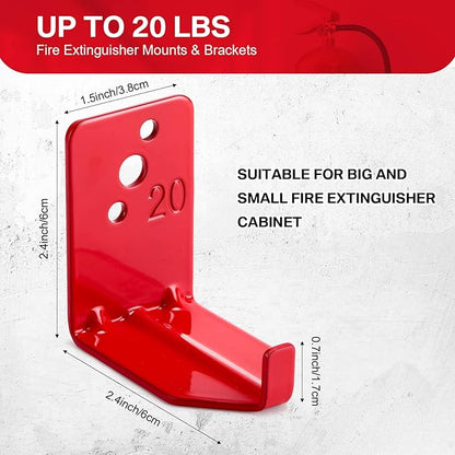 Queekay 40 Pack Fire Extinguisher Mount Universal Bracket 5 to 40 lb Fire Extinguisher Holder Wall Hook Hanger (Novelty Style)