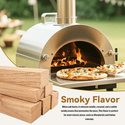 Pizza Oven Wood 19 Lbs Kiln-Dried Oak 8 Inch Mini Barkless Cooking Logs for Pizza Ovens, Grills & Smokers, Fits Ooni, Gozney, Solo Stove, for Camping, Fire Pits & Bonfires