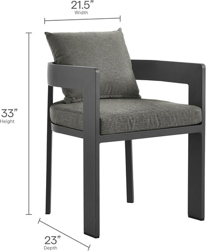 Modway Tahoe Aluminum 9-Piece Patio Dining Set in Gray Charcoal