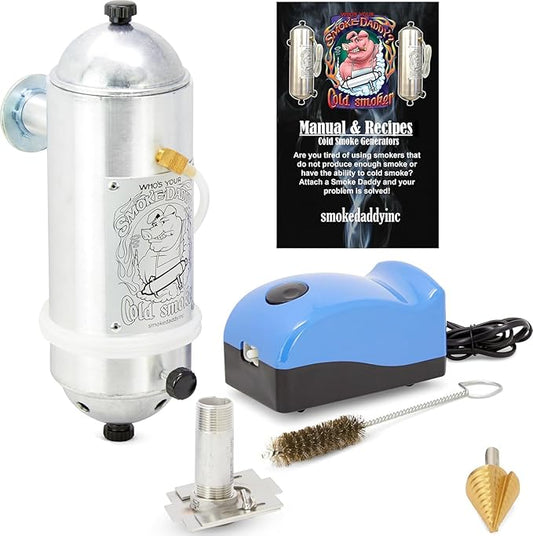 Big Kahuna Cold Smoke Generator with Ceramic Grill Adapter – Heavy-Duty USA-Made Aluminum Body, Includes Adapter for Ceramic Grills and Smokers – 1.5 hr Burn Time