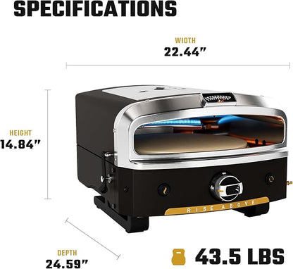 Halo Versa 16 Propane Gas Outdoor Pizza Oven with Rotating Cooking Stone | Portable Appliance for all Outdoor Kitchens | Oven Cover Included