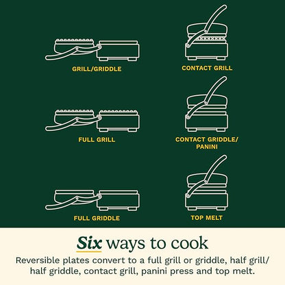 Cuisinart 6-in-1 Elite Griddler, Electric Grill, Griddle & Top Melt, 500°F Temperature Sear Function, LCD Screen, Dishwasher-Safe Cooking Plates, GR-300NAS, Stainless Steel