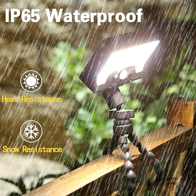 2PiecesClip On Solar Motion Sensor Lights Outdoor,Rechargeable,3 Modes ABS+PS Texture Suitable for Camping Garden Decorating,Solar Motion Sensors Outdoor Light for BBQ Grills,Garden