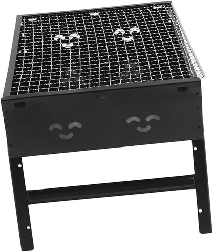 Outdoor Stainless Steel Charcoal Grill, Portable Foldable BBQ Tool for Camping, Picnics
