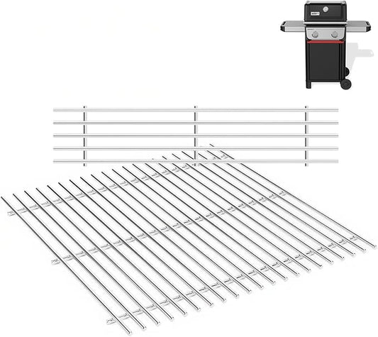 7637 7MM Grill Parts for Weber Spirit 200 & GS4 Spirit II 200 Series with Front-Mounted Control, Spirit E210, E220, S210, S215, 17.5'' SUS304 Stainless Steel Grates for Weber 7637
