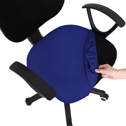 Smiry Office Computer Chair Seat Covers for Desk, Anti-dust Protector | Stretch Jacquard Removable Washable Desk Chair Seat Cushion Protectors, Royal Blue