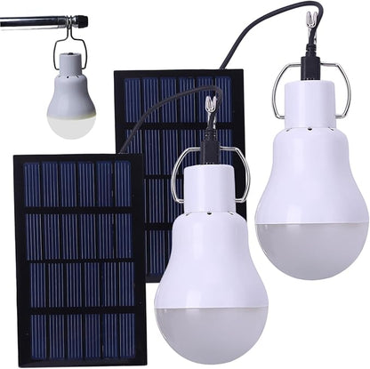 2Pcs Solar Light Bulb, Portable Rechargeable Camping Light Outdoor for Hiking Fishing Tent Indoor Shed Chicken CoopSolar Chicken Coop