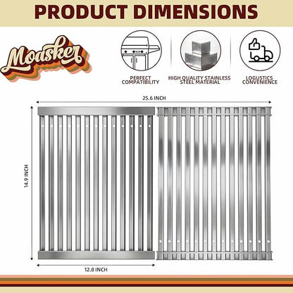 Grill Grate for TEC Gas Grill Patio II Stainless Steel Cooking Grates Replacement for TEC Gas Grill Sterling II, 12.8" W x 14.9" L, 2 Pack