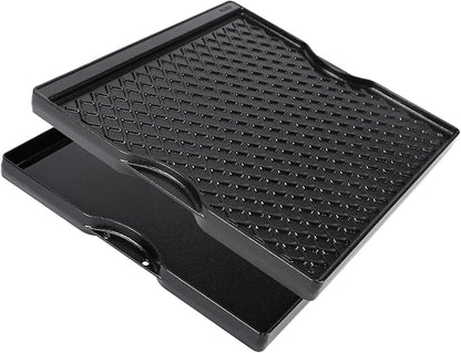 Utheer Ceramic Nonstick Reversible Grill Griddle for Weber Genesis 300 & 400 Series (2025+ Models), 16.14” × 16.14” Dual-Sided Cooking Plate | Flat Griddle & Grill Side, Thick Nonstick BBQ Griddle Pan