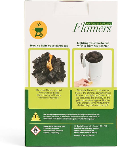 Flamers 24 pcs Fire Starter - Natural Fire Starters for Fireplace, Pellets Wood Stove, Fire Pit, Smoker, BBQ, Chimney, Pizza Oven - Firestarter for Campfires, Outdoor Camping, Grill Charcoal Starter