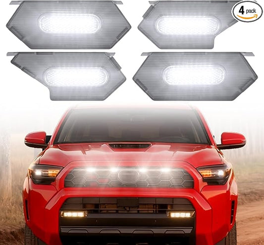 White Led Grills Light for 2025 Toyota 4Runner trdSport Off-Road | 4 in 1 20 6th gen 4runner Premium 2027 2026 Grille Grill Lights Accessories