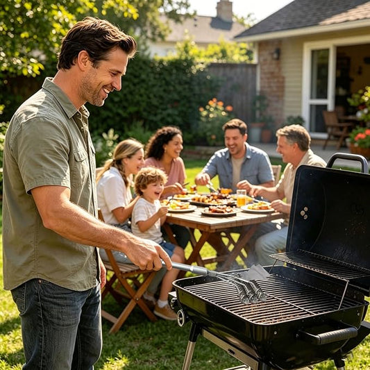 Stainless Steel BBQ Grill Brush with Detachable Aluminum Handle The Combination of the Coiled Wire Brush and the Sturdy Scraper, Bristle Free Detachable Design for Easy Storage