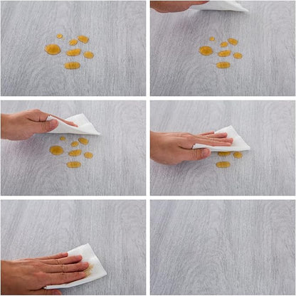 LIBERECOO Round Vinyl Fitted Tablecloth with Flannel Backing Elastic Edge Table Cover Waterproof Stain-Resistant Wipeable Tablecloths Fits 57-65" Round Tables