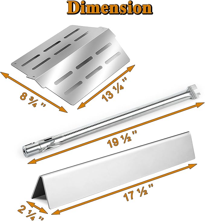 Genesis E-330 4 Burner Grill Replacement Parts for Weber Grill Parts Genesis S330 S-330 E330 EP330 330 Genesis 300 Series E-310 E310 7621 Flavorizer Bars 62753 Sear Burner Tube 65505 Heat Deflectors