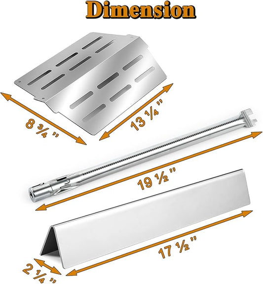 Genesis E-330 4 Burner Grill Replacement Parts for Weber Grill Parts Genesis S330 S-330 E330 EP330 330 Genesis 300 Series E-310 E310 7621 Flavorizer Bars 62753 Sear Burner Tube 65505 Heat Deflectors