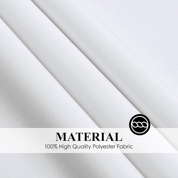 2 Pack White Round Tablecloths 132 Inch for Dining Tables | Washable Decorative Linen Polyester Table Cover for Banquets Buffets Parties and Weddings