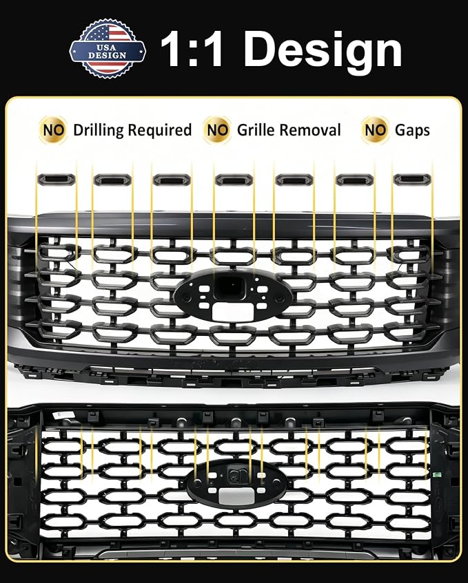 Front Grill Raptor Lights for Ford F150 2024 2025 2026 (Yellow, STX) | 5th Gen F150 Grille Marker Lights, Waterproof F150 LED Lights Accessories, Snap-in Installation, OEM Style, Off-road Driving