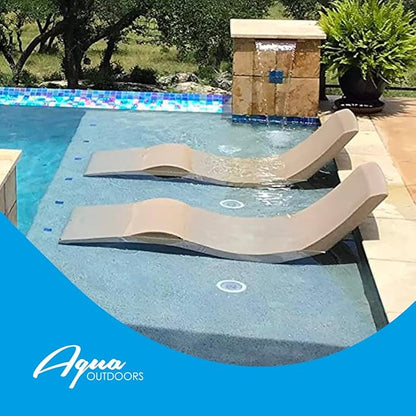 Aqua Outdoors - in-Pool Chaise Lounger - Inside Pool & Sun Shelf Lounge Chair - Designed for Water Depths Up to 9” - Compatible with All Types - Poolside & Sun Deck Tanning - Sandstone Granite