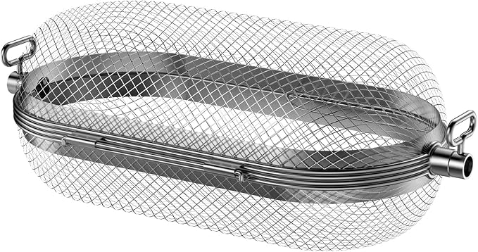 Rotisserie Grill Basket for Napoleon Grill 64000 BBQ Accessories Fit Most Spit Rods of Grills Rotisserie, Stainless Steel