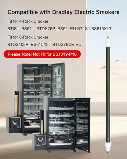 120V 500W Heating Element Compatible with Bradley Smoker BS611 BTDS76P 4-Rack Outdoor Electric Smoker BTDS108P 6-Rack Digital Food Smokers, Ceramic Sheath with Nuts