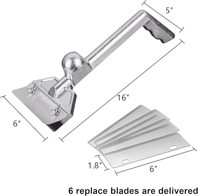 Grill Scraper W/ 7 Blades and Small Slant Edge Grill Scraper, Heavy Duty Casting Aluminum Flat top Grill Accessories, Commercial Griddle Scraper for Restaurants, Bars, Diners