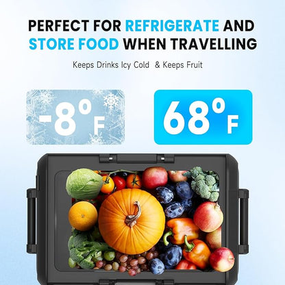 AS 53QT(50L) Car Refrigerator, 12 Volt Portable Freezer Fridge, Car Compressor Refrigerator with 12/24V DC & 110-240V AC for Truck, RV, Boat, Camping and Travel