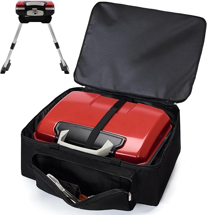 Padded Carry Bag for Cuisinart CGG-180 Propane Grill with VersaStand, Portable Gas Grill Carry Case with Pocket for BBQ Accessories (Case Only)