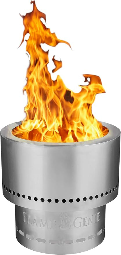 Portable Inferno Smokeless Wood Pellet Outdoor Fire Pit, Rust Proof, 13.5" Diameter, Stainless Steel