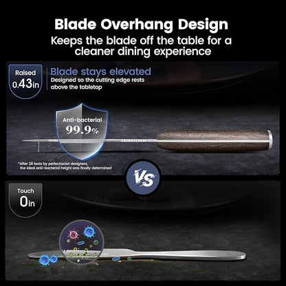 SYOKAMI Steak Knives Set of 2, 4.8 Inch High End Japanese Style Fine Edge Meat Knife with Wood Handle, Damascus Pattern Full Tang Design, Super Sharp Dinner Knives with Exquisite Box, Cooking Gifts