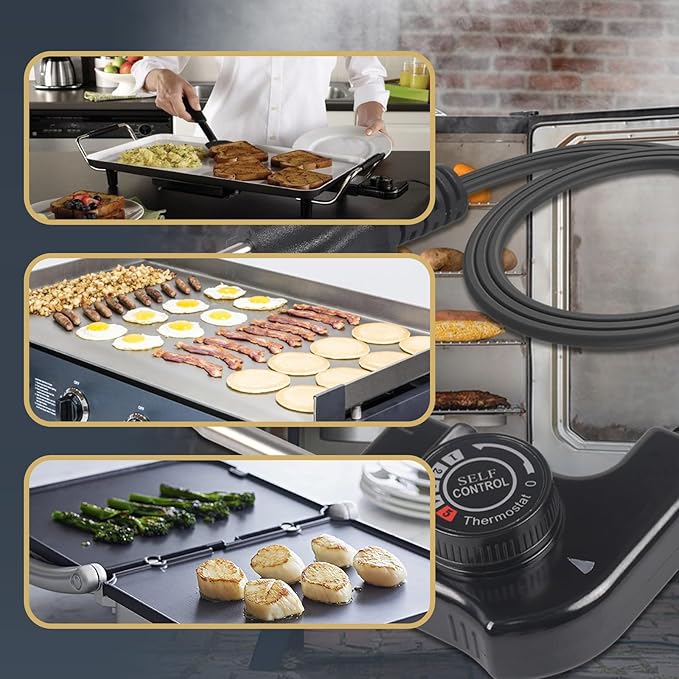 Thermostat Control Power Cable Compatible with Hamilton Beach Presto Chefman Bella Cuisinart Crux Masterbuilt George Foreman Electric Skillet Cord Replacement for Grill Griddle Smoker Fondue Pot