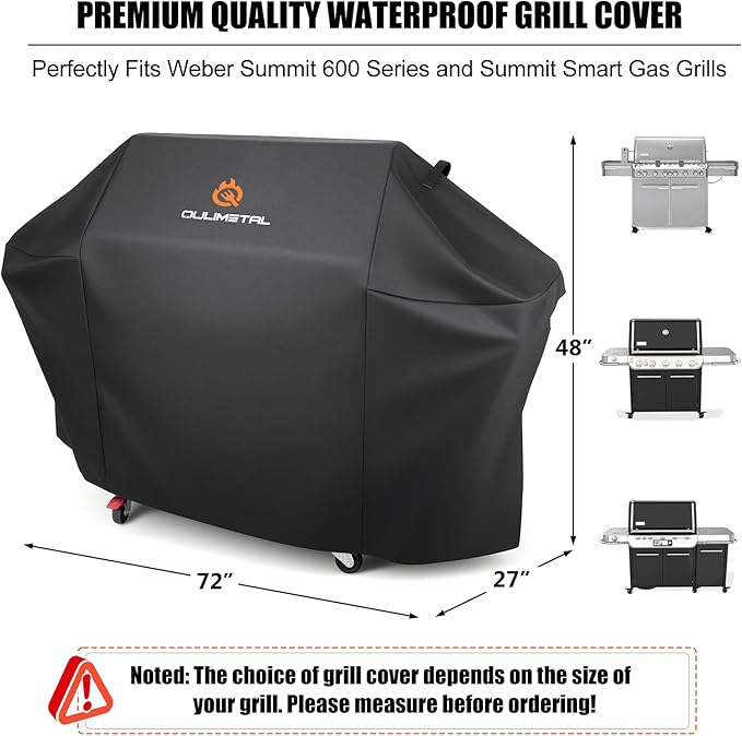72 inch BBQ Grill Cover - 600D BBQ Cover for Outdoor Grill Heavy Duty and Waterproof,Large Barbecue Gas Grill Covers for Weber,Char-Broil,Nexgrill,Monument,Dyna-glo,Brinkmann and More